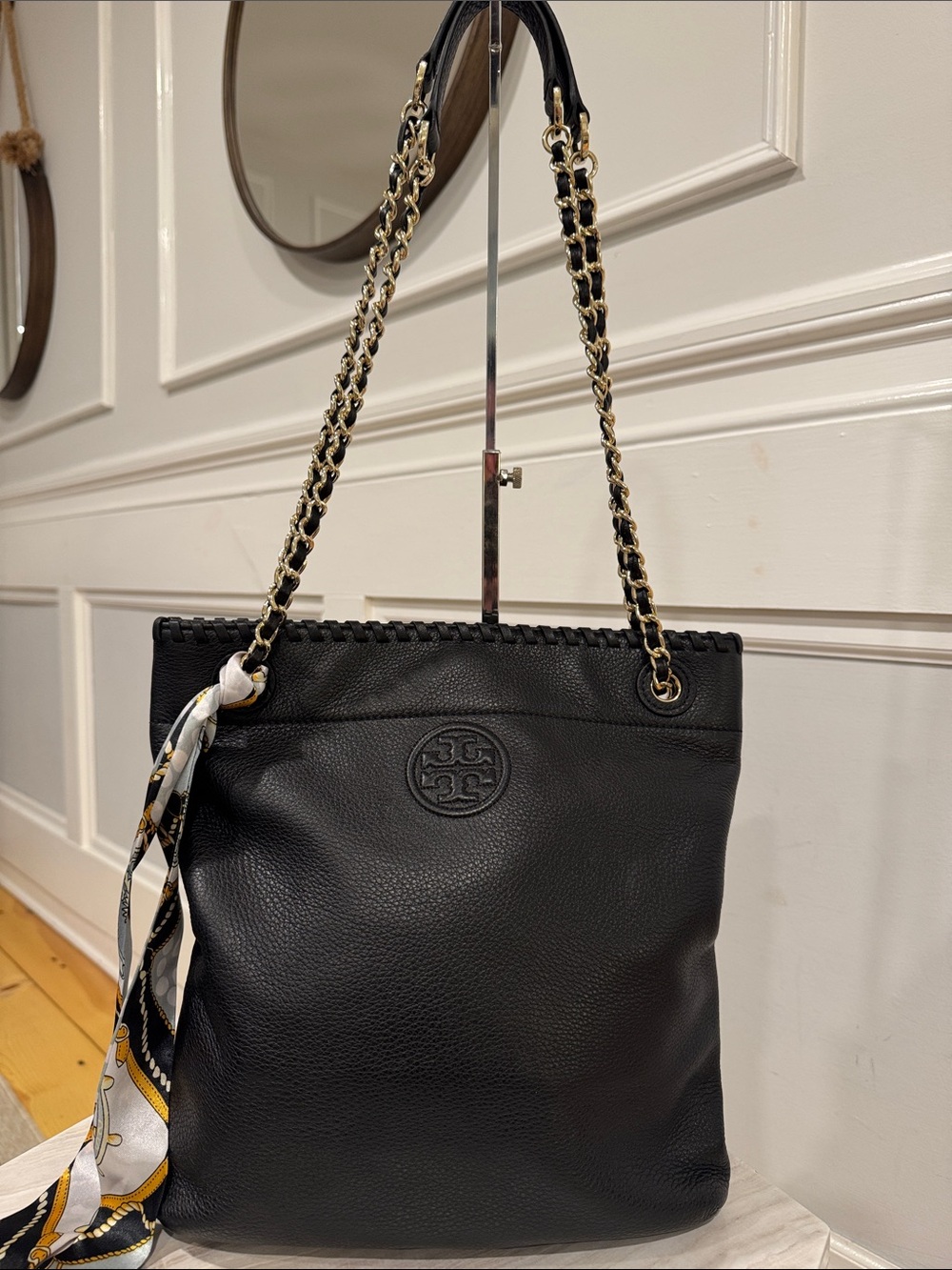 Tory Burch Bag Marion Convertible Black Leather Chain Crossbody Shoulder Bag - Picture 5 of 17